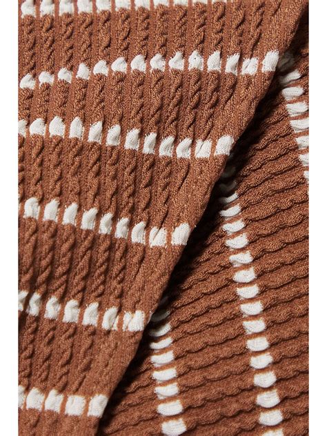 FAITHFULL Andrea Striped Textured Bikini Briefs NET A PORTER