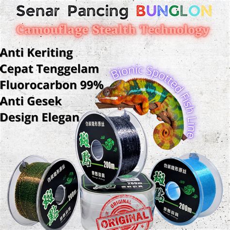 Jual Senar Pancing Bunglon Bahan Nylon Fluorocarbon Super Kuat Merk