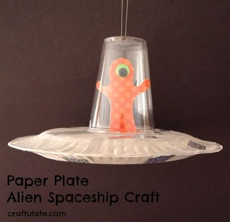 Paper Plate Alien Spaceship Craft Spaceship Craft Space Crafts