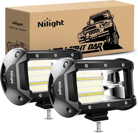 Nilight Barre Lumineuse Led De Cm Double Rang E De Feux De