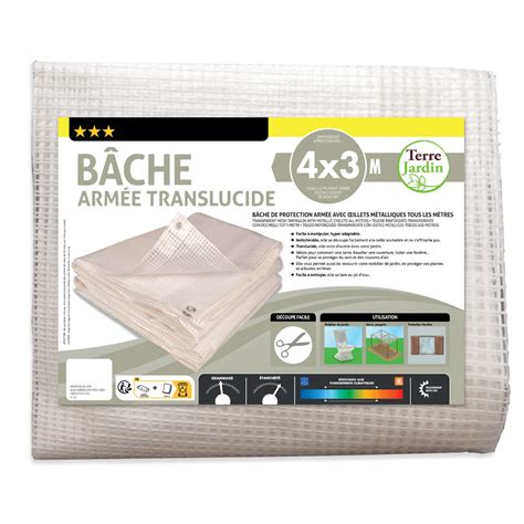 Bâche armée transparente 160g m2 découpable 2 x 3 Cdiscount Bricolage