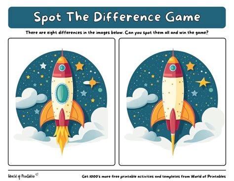 easy spot  difference games world  printables