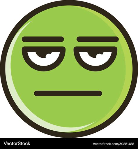 Bored funny smiley emoticon face expression line Vector Image