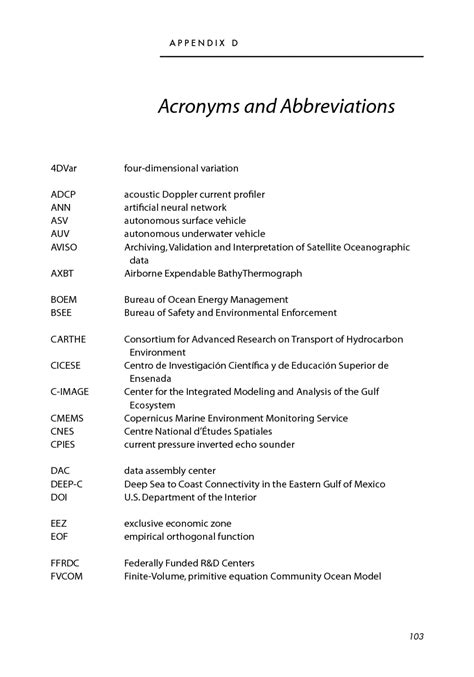 Appendix D Acronyms And Abbreviations Understanding And Predicting