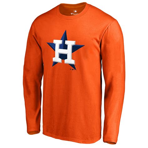 Houston Astros Secondary Color Primary Logo Ii Long Sleeve T Shirt