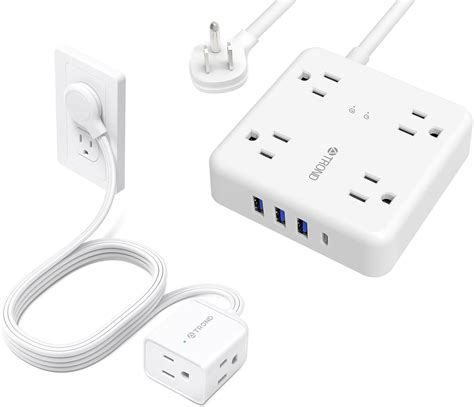 Amazon TROND Power Strip Surge Protector 4 AC 4 USB TROND Flat