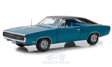 Miniature Dodge Charger Greenlight Metallise Bleue Noire