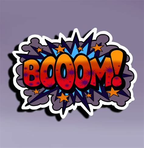 Sticker Boom Explosive Sticker Boom Sticker Comic Sticker - Etsy