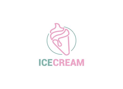 Logotipo De Helado Emblema De Helado Italiano Helado En Un Cono De