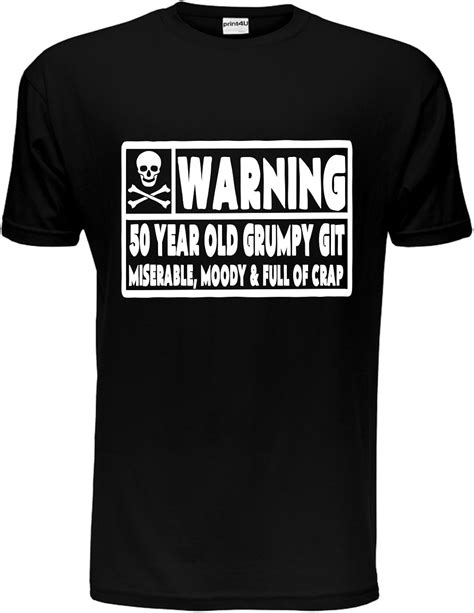 Print4u 50 Year Old Git Mens 50th Birthday T Shirt Size S Xxl Amazon