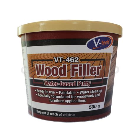 V TECH Wood Filler Water Based Putty 500g Brown Central Build Pro