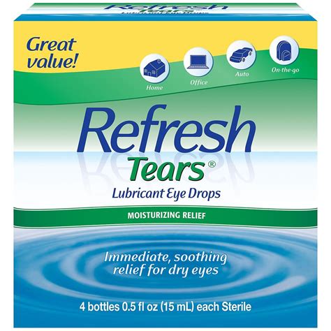 Refresh Tears Lubricant Eye Drops Multi Pack 4 Ct