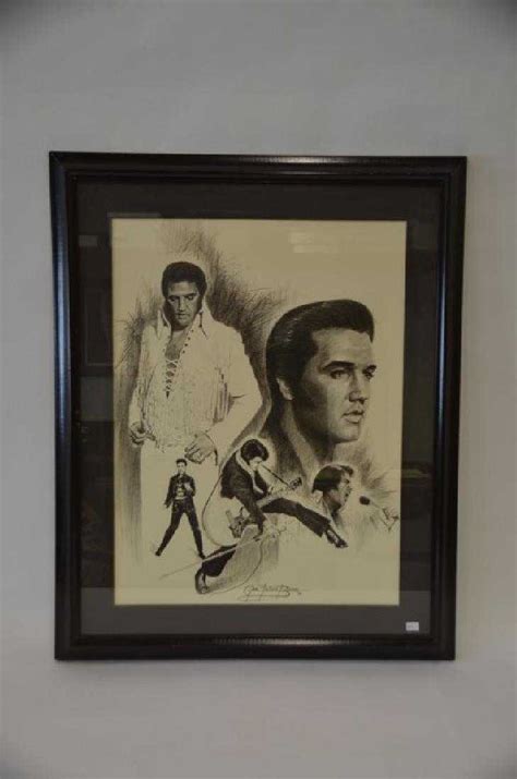 Elvis Presley Lithograph Glen Banse Sgd