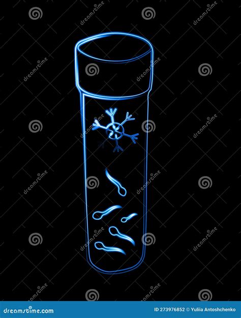 Vector Isolated Illustration Of Sperm Freezing Stock Vector