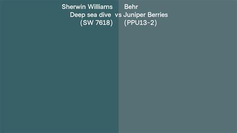 Sherwin Williams Deep Sea Dive SW 7618 Vs Behr Juniper Berries PPU13