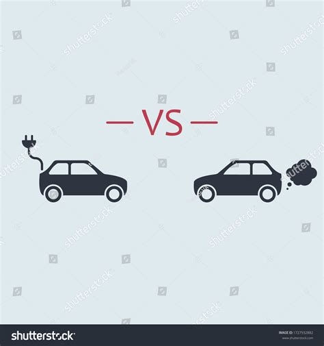 Electric Car Versus Gasoline Car Vector เวกเตอรสตอก ปลอดคา