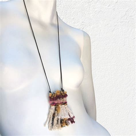 New To The Shop Handwoven Fiber Necklaces This Necklace Is Made