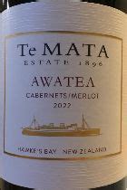 Te Mata Estate Cabernets Merlot Awatea New Zealand North