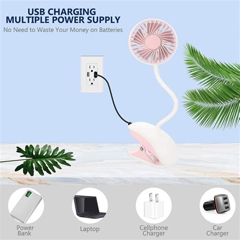 2024 Usb Portable Clip On Stroller Fan 3 Speeds Settings Flexible