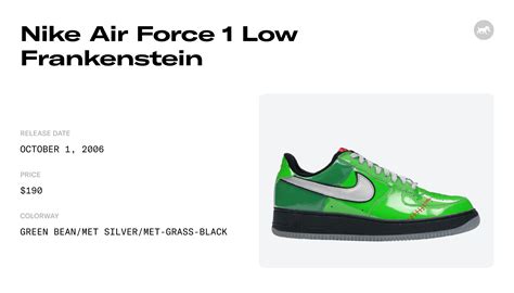 Nike Air Force 1 Low Frankenstein 313641 301 Raffles And Where To Buy