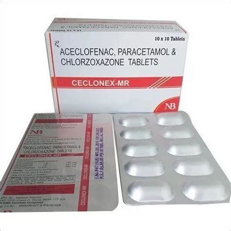 Aceclofenac Paracetamol Chlorzoxazone Tablets Pharminox