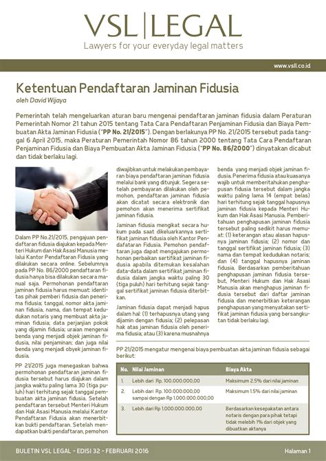 PDF Ketentuan Pendaftaran Jaminan Fidusia VSL Legal Kantor