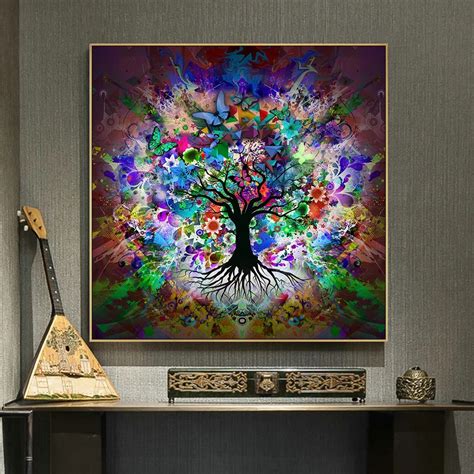 Tableau Arbre De Vie Multicolore Evasion Naturelle