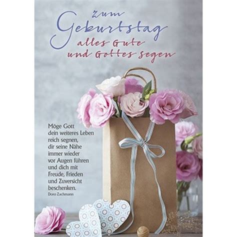 Postkarten Zum Geburtstag alles Gute und Gottes Segen 4 Stück