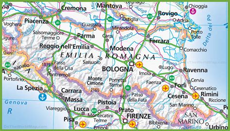 Emilia Romagna Karte A Detailed Map Of Emilia Romagna Italy Seit