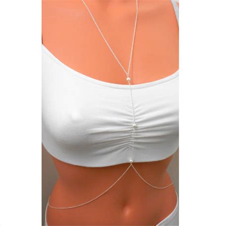 Pearl Body Chain Sterling Silver 14 K Gold Filled Body