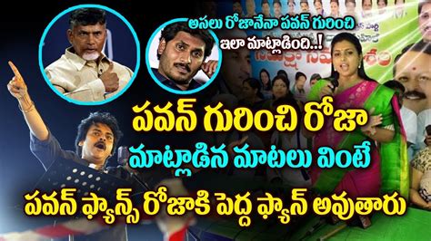 Ysrcp Mla Roja Sweet Comments On Pawan Kalyan And Ys Jagan Mla Roja