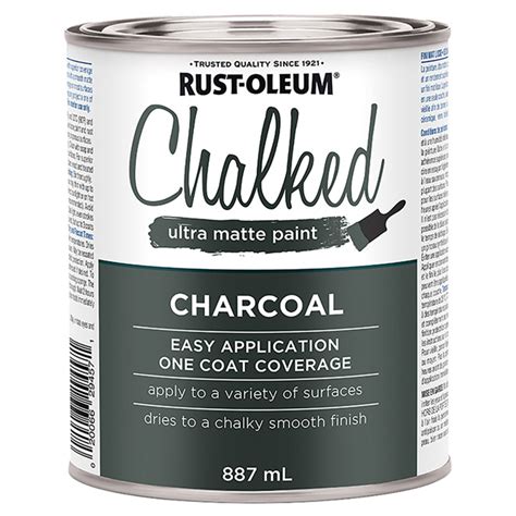 Rust Oleum Chalked Ultra Matte Paint Charcoal 286945 Réno Dépôt