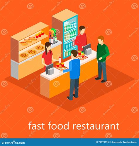 Isometric Fast Food Restaurant Stock Illustration Illustration Of