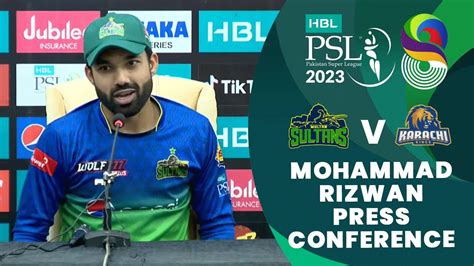 Mohammad Rizwan Press Conference HBL PSL 8 YouTube