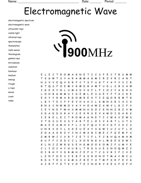 Electromagnetic Wave Word Search Wordmint