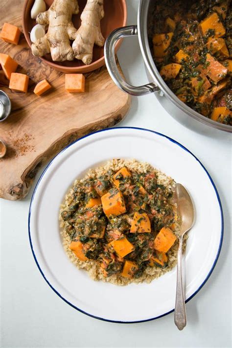 West African Inspired Sweet Potatoes And Kale Recipe Potatoes On The Stove African Food