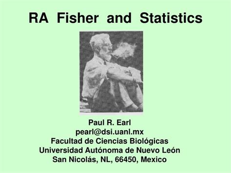 PPT - RA Fisher and Statistics PowerPoint Presentation, free download ...