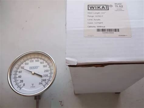 Wikai Bimetal Thermometer Ti 52 4 Long 0 250f Range 1 2 Vvp Meses Sin