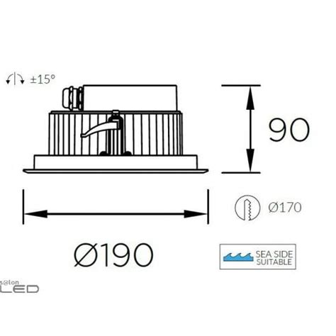 Leds C Gea Power Led W Downlight Recessed Outdoor Ip K K