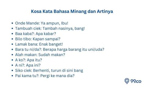 64 Bahasa Minang Dan Artinya Untuk Percakapan Sehari Hari