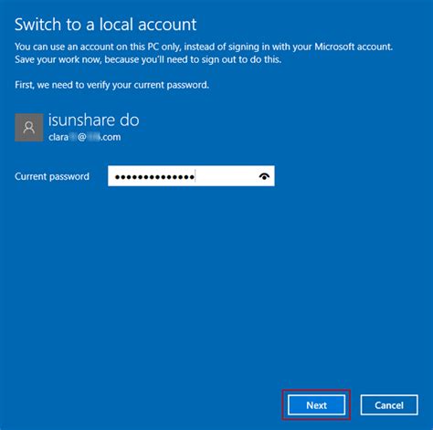 Switch To Login With Local Account Or Microsoft Account In Windows 10