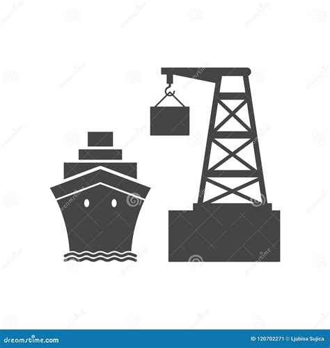 Sea Trade Port Simple Icon Stock Vector Illustration Of Loading