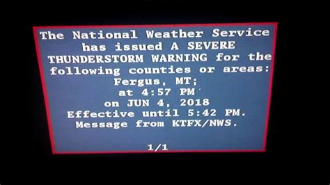 Severe Thunderstorm Warning On Tv And Noaa Weather Radio