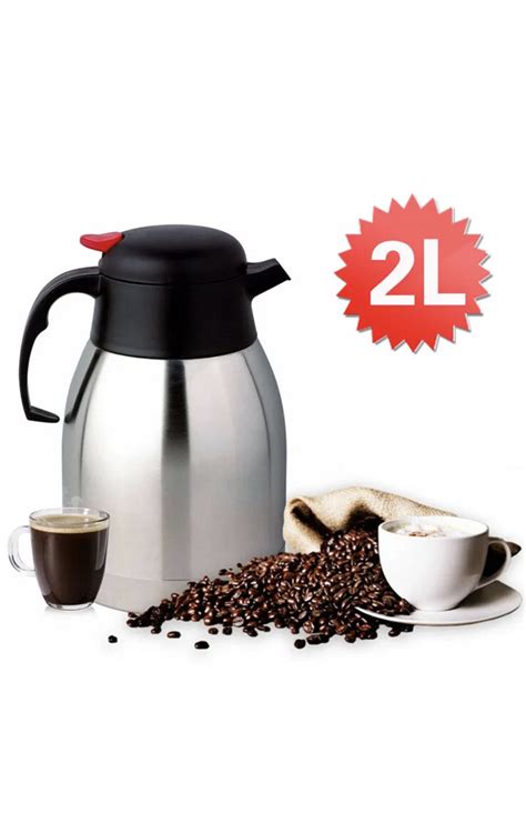 2L S S STEEL VACUUM KETTLE FLASK HOT COLD TEA COFFEE INSULATED DISPENSER AIR POT EBay UK