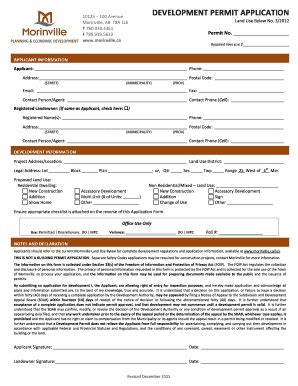 Fillable Online Development Permit Application Form Non Residential Fax