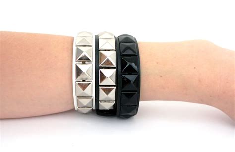 Punk Emo Gothic Rock Leather Wristbands Studded Bracelets Spiked Metal