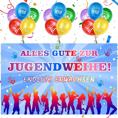 Jugendweihe Deko Banner Und Pcs Luftballons F R Junge Und M Dchen