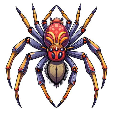 Colorful Cartoon Spider With Sharp Claws And Detailed Legs Premium Ai