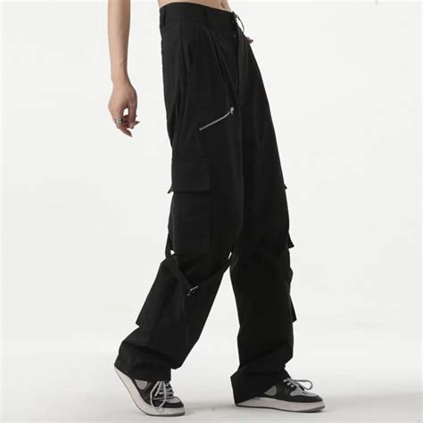 Large Pocket Straight Leg Cargo Pants Helloice Apparel