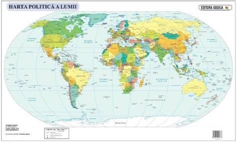 Harta Lumii 70x100 Cm Fizico Geograficapolitica